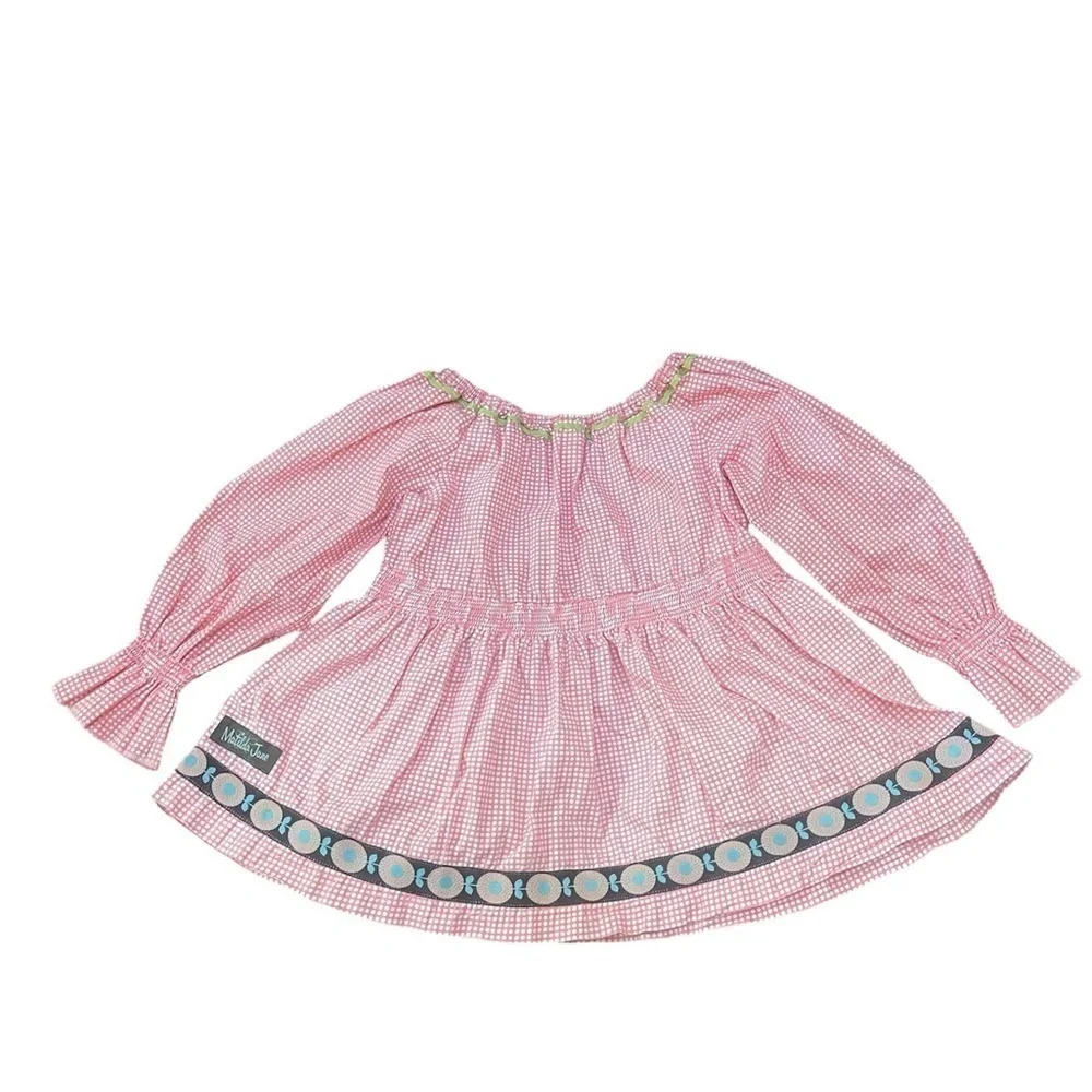 Matilda Jane Peasant Top Pink & White Dots Sugarland Lotti Top Girls Size 4